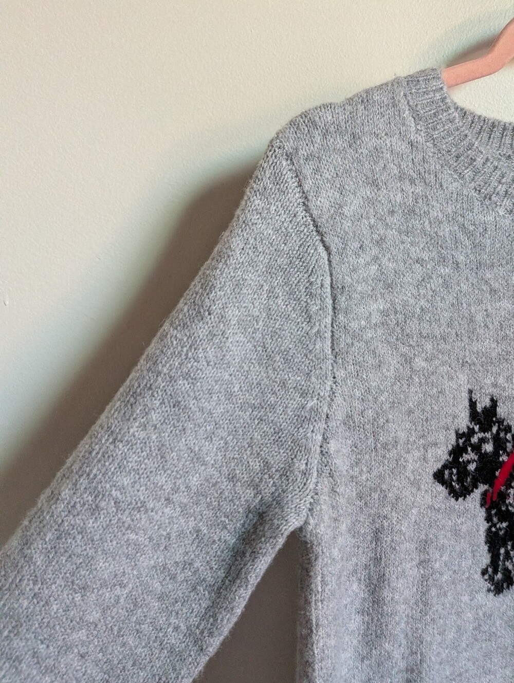 CUPCAKES & CASHMERE Gray Scottie Dog Soft Crewneck Knit Sweater Size Medium - Picture 6 of 12